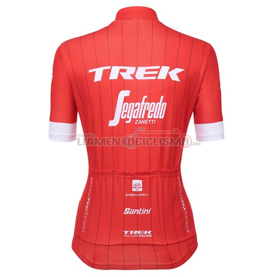 Abbigliamento Ciclismo Donne Trek Segafredo Manica Corta 2018 Rosso